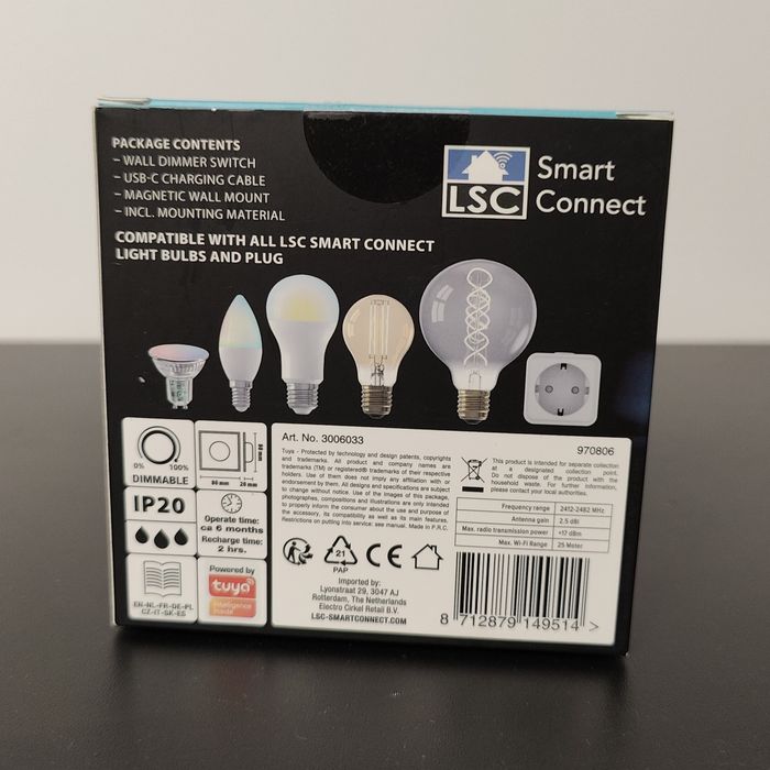 Zestaw LSC Smart Connect: ściemniacz ścienny + 2 żarówki LED e14 i e27