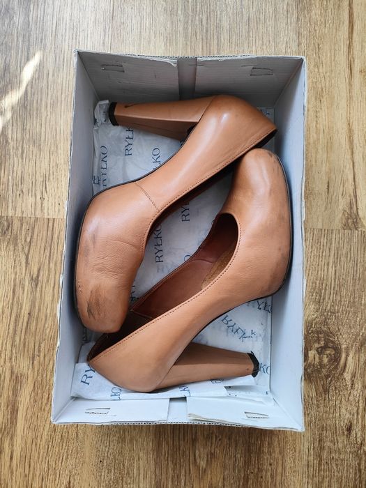 Buty Ryłko skóra naturalna 38,5 nude beżowe