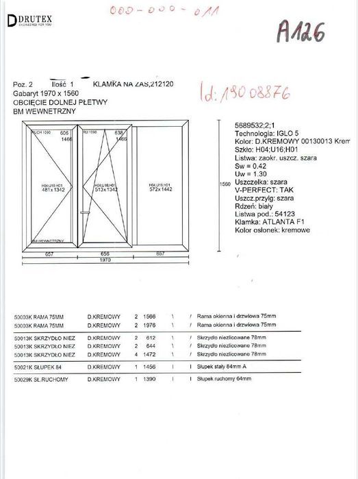 Okno DRUTEX Iglo 5 Classic – 1970x1560 –Outlet –Transport Gratis A126