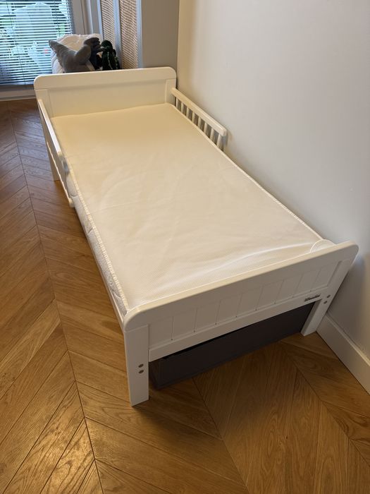Lozeczko Woodies Biale + materac Hilding