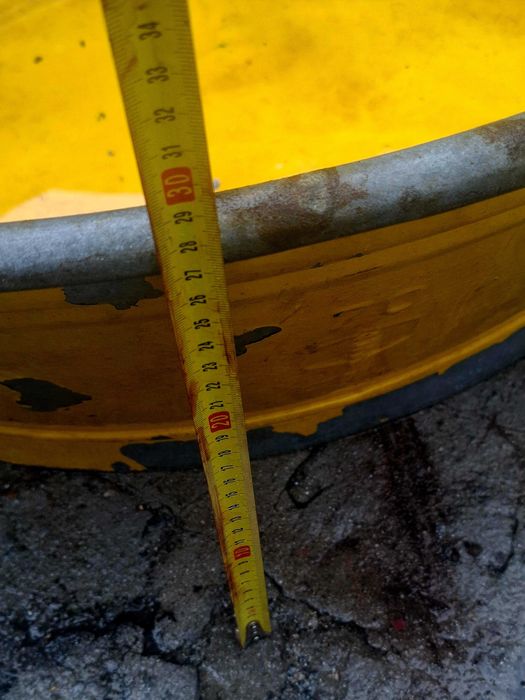 Bacia Vintage zincada oval.