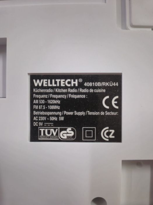 Rádio de cozinha/multiusos WELLTECH