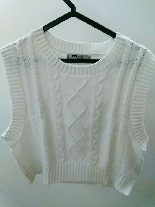 Colete de malha branco