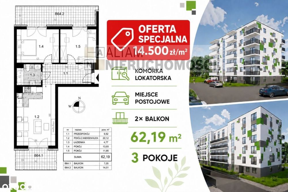 2xbalkon|rabat 1300zł/m2|Czyżyny/ok M1|Eng|0%