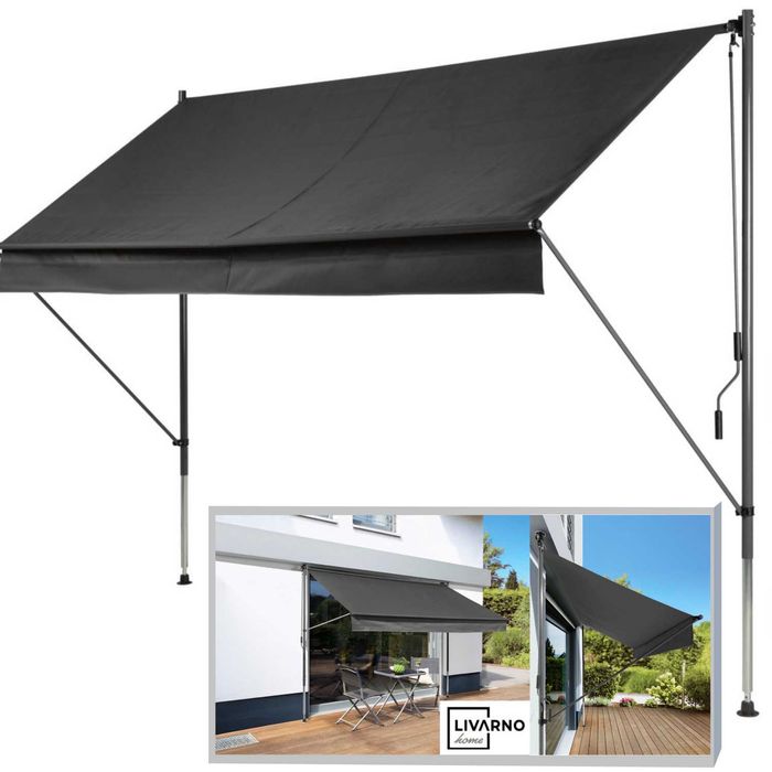 Markiza tarasowa 300 x 150 cm  Antracyt zaciskowa Livarno Home