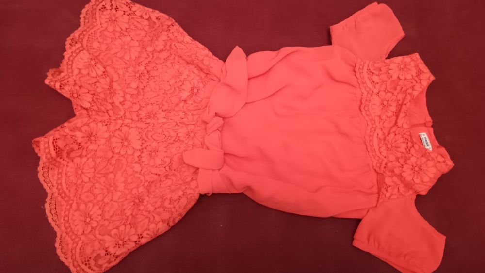 MAYORAL Kombinezon łączony haft 134 koralowy