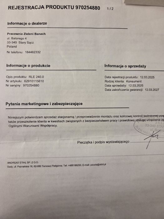 STIHL Wertykulator elektryczny RLE 240