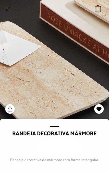 Bandeja Decorativa Grande Mármore Zara Home NOVO