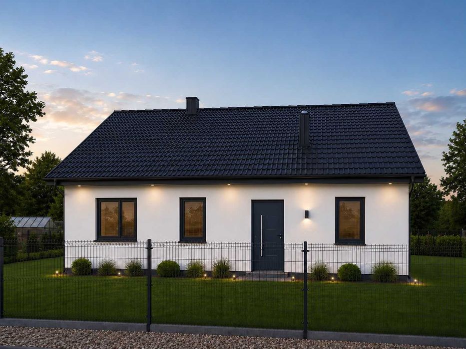 Nowoczesny, energooszczędny dom parterowy 141,3 m² | Działka 903 m² | Stan deweloperski | Krzyż Wielkopolski