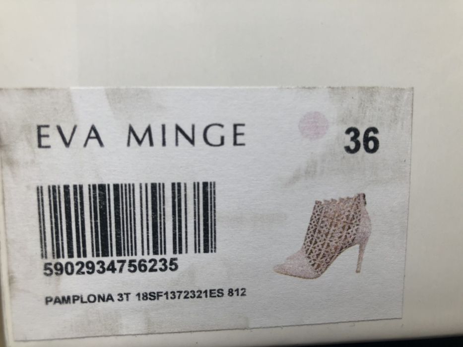Eva Minge 36 Szpilki Pamplona 3T skóra naturalna zamsz róż sandały