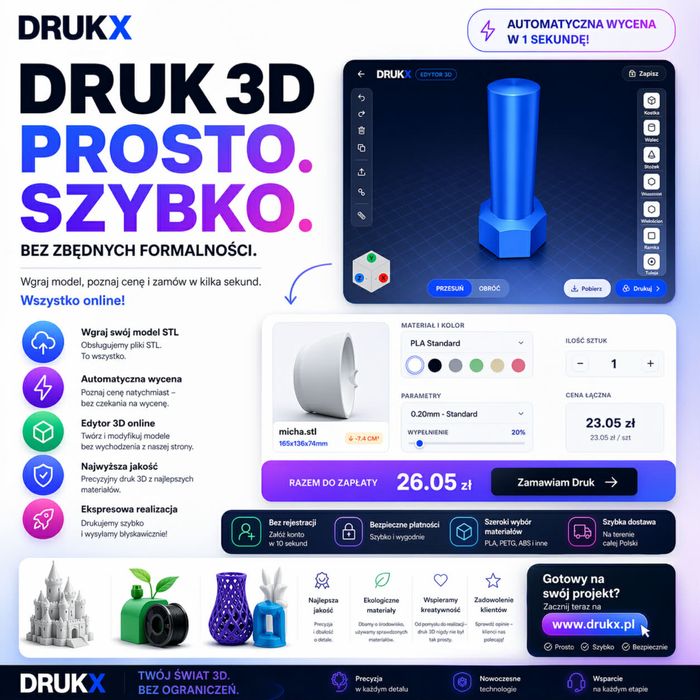 WYDRUK 3D drukx.pl części samochodowe