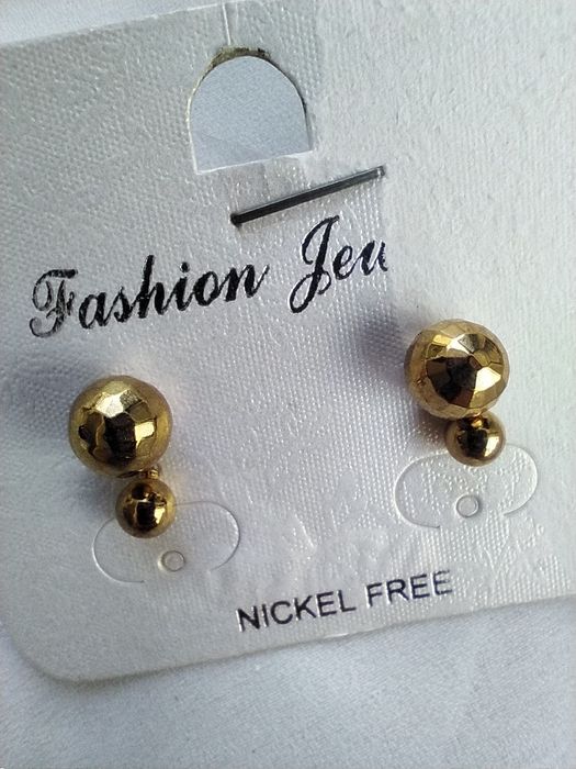 Lote de 2 pares de brincos dourados, elegantes - Novos