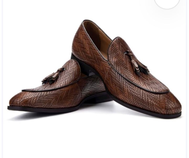 Jitai Mokasyny męskie loafers casual eleganckie buty brązowe – EU44/UK11