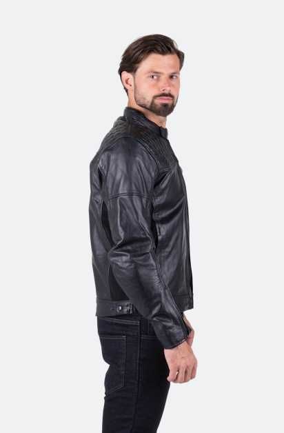 Casaco em pele genuína motard/multiuso certificado