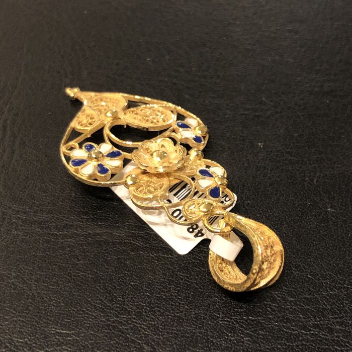 Pendente Coracao de Viana Filigrana Prata 925% 4,6cm