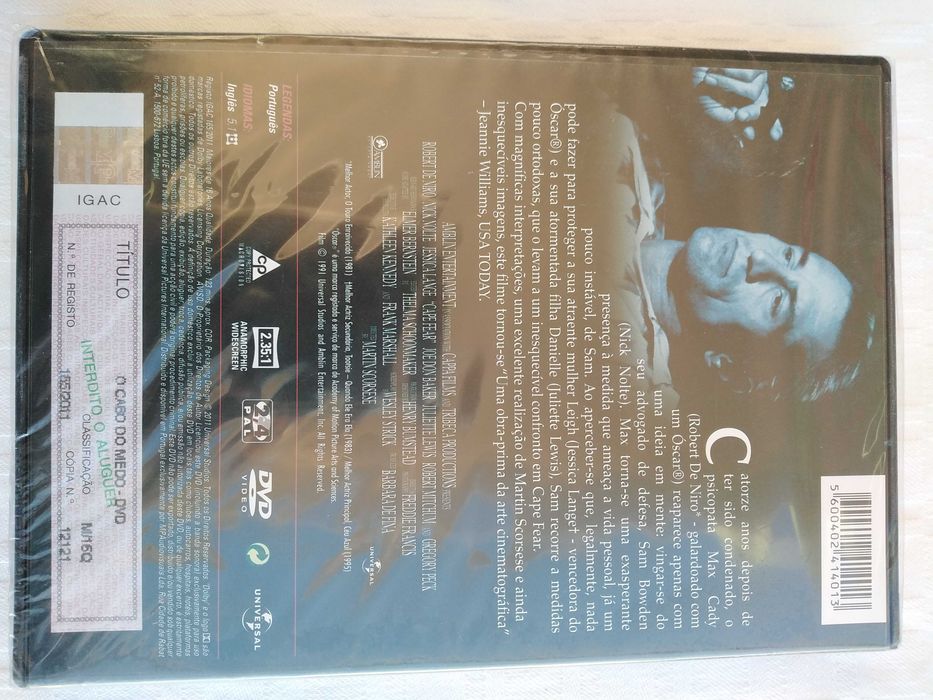 DVD, O Cabo do Medo, Selado