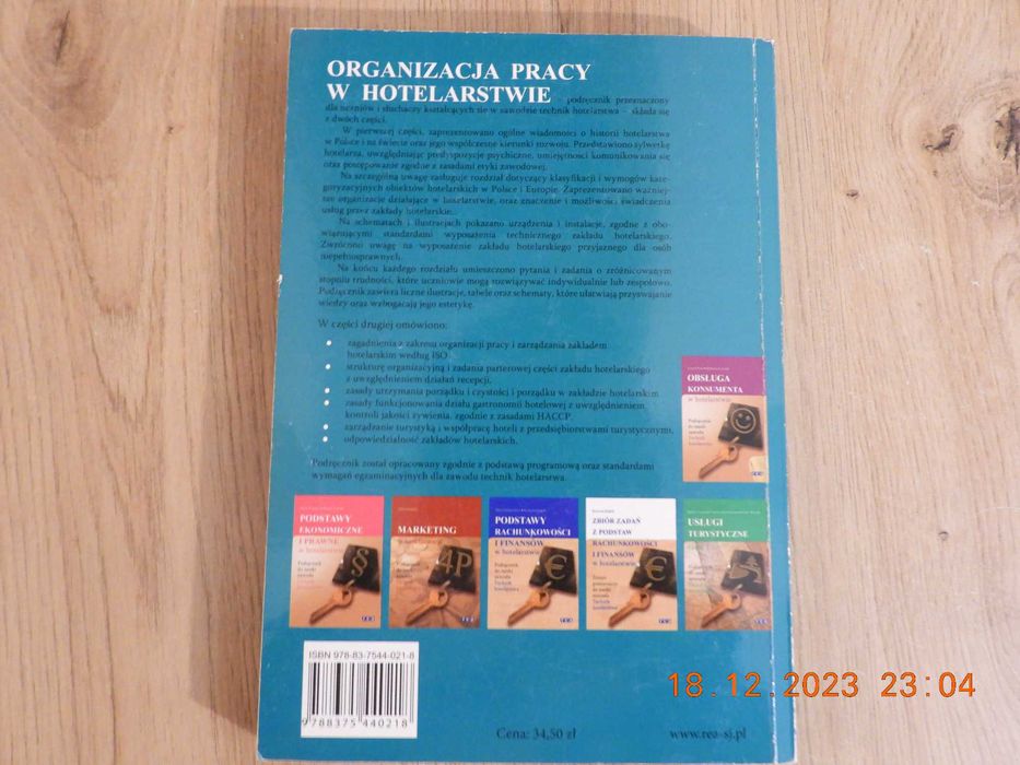 Organizacja pracy w hotelarstwie 2. Joanna Orłowska, M. Tkaczyk