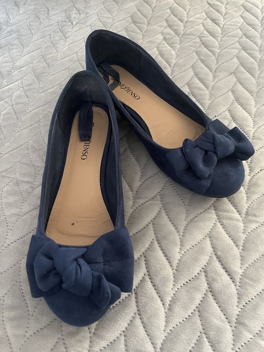 Granatowe baleriny z kokardą rozm. 38