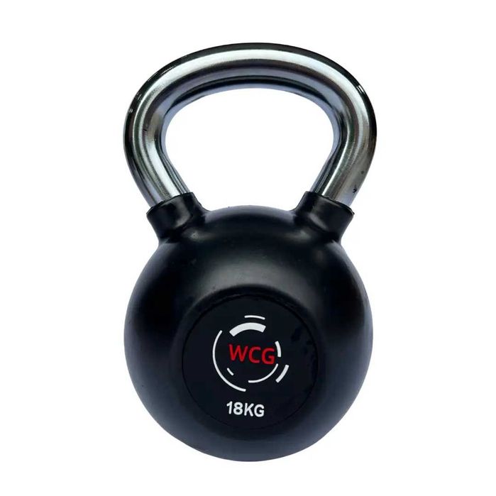 Гиря 18 кг Прогумована з Хромованою ручкою WCG