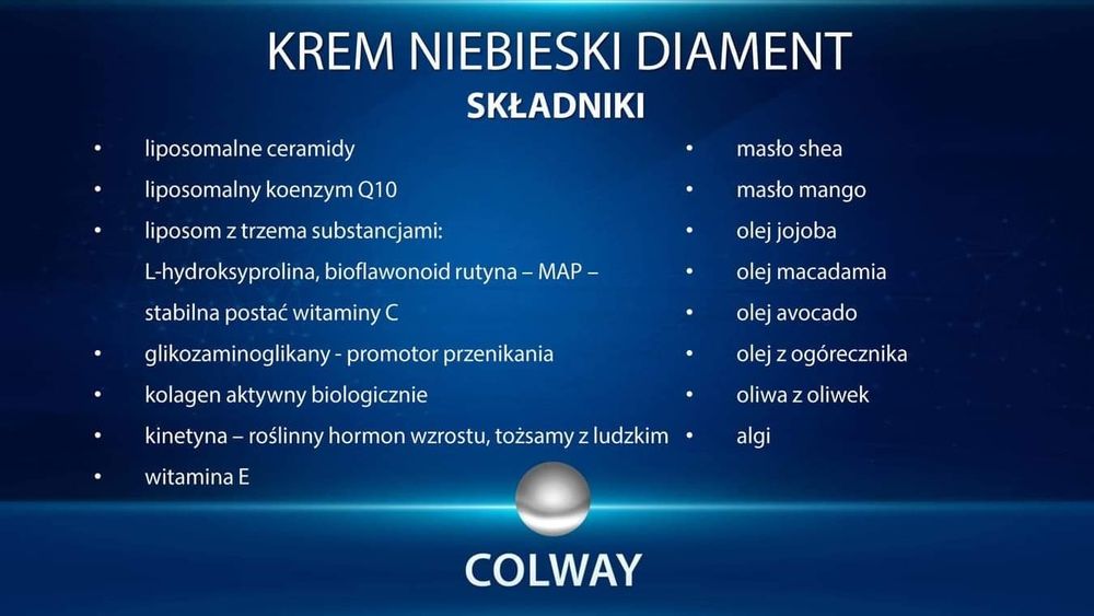 Krem Niebieski Diament Blue Diamond COLWAY - Zapytaj o rabat!