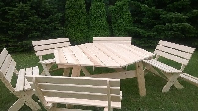 Meble Ogrodowe 12 osób stół + 6 ławek Od ręki!