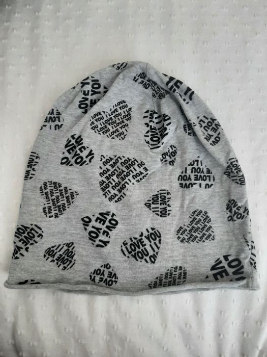 cienka wiosenna czapka szara rozmiar 54/56 100%bawełna