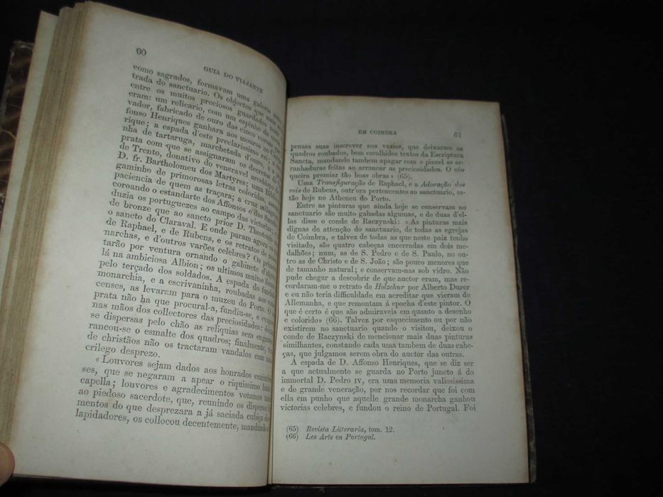 Livro Guia Histórico do Viajante em Coimbra 1867