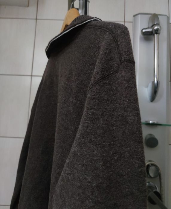 Sweter sweterek XXL męski brązowy kremowy Kejo wełniany wełna bluza ho