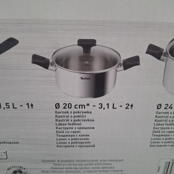 Zestaw garnków stalowych Tefal Delicious, 6 elementów, srebrne