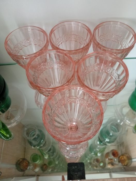 Pucharki, Wianuszek, HSG Ząbkowice, PRL szkło vintage retro