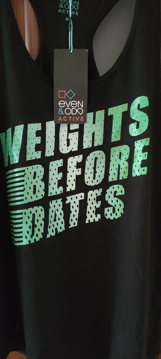 Koszulka damska bokserka nowa siłownia trening Weights before dates M