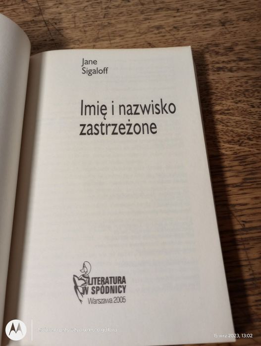 Imię i nazwisko zastrzeżone. Jane Sigaloff