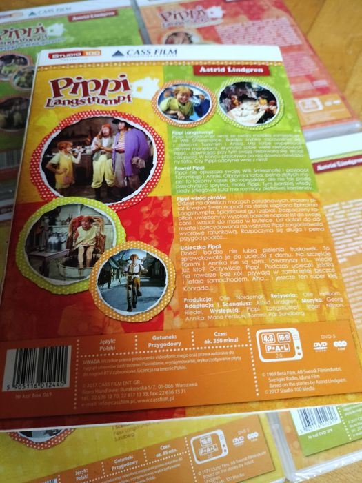 Kolekcja Pippi Langstrumpf BOX 4x DVD (3 filmy NOWE W FOLII)