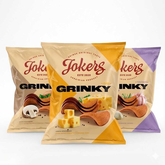 Грінки НІЖНІ СМАКИ житньо-пшеничні Jokers м/у 80г