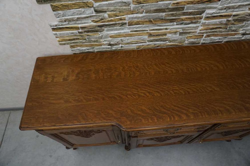 www.HD-MEBEL.pl  Komoda Dębowa Chippendale szer. 220 cm  ( P-1446 )