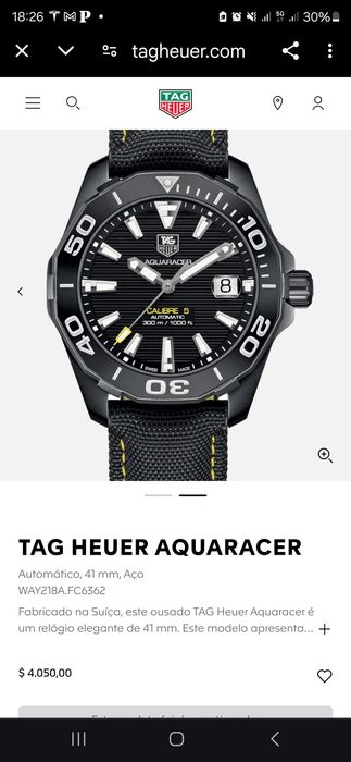 Tag Heuer Aquaracer titanium como novo
