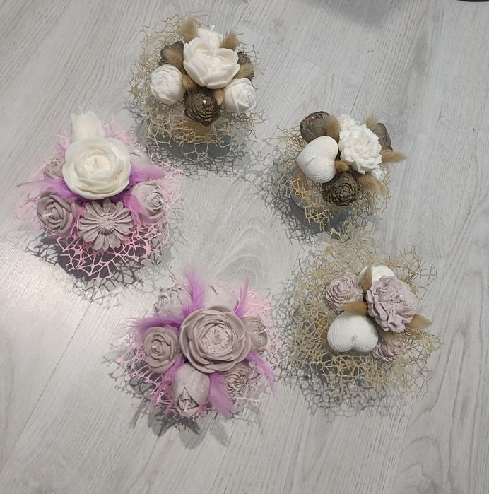 Świece sojowe bukiet kwiatów dzień babci