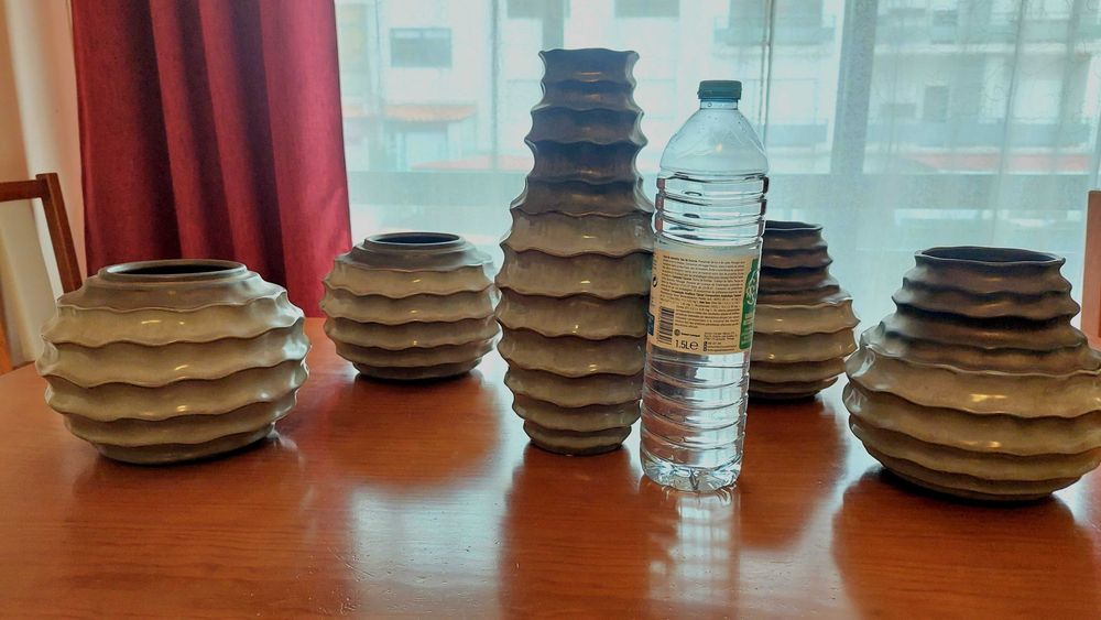 Conjunto de vasos / potes / jarras ceramicas decorativas