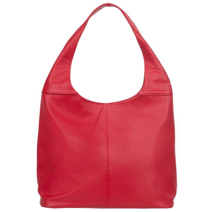 VERA PELLE torebka damska skórzana worek na ramię V708 czerwona