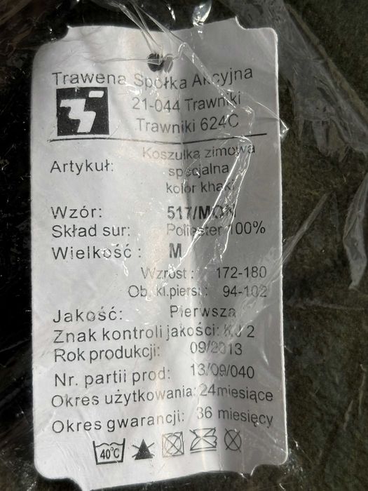Koszulka 517/MON i kalesony zimowe 516/ MON specjalne rozm. M