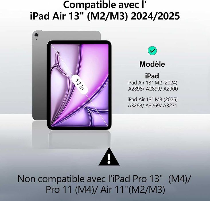 Klawiatura z etui do iPad Air 13" M2 2024 AZERTY Bluetooth