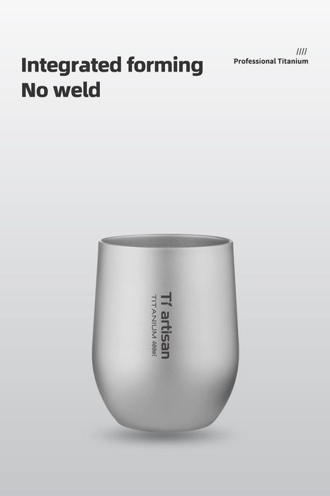 Титанова чашка з подвійними стінками 400 мл Ti artasan + чохол