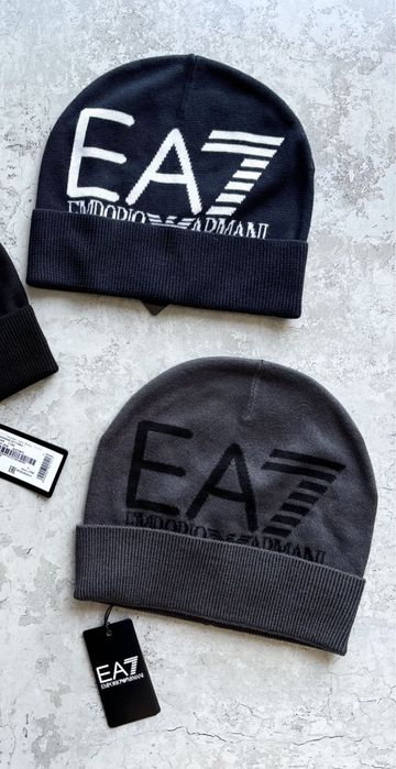 Чоловіча шапка Emporio Armani EA7, M синя  сіра