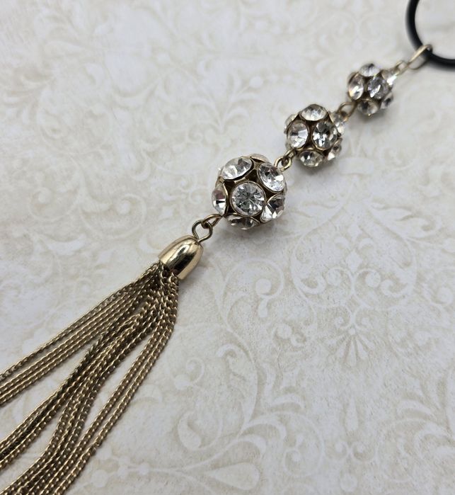 Kryształy kryształki złoty naszyjnik glamour łańcuszki modny glamour