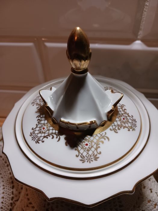 Bomboniera art deco recznie malowana