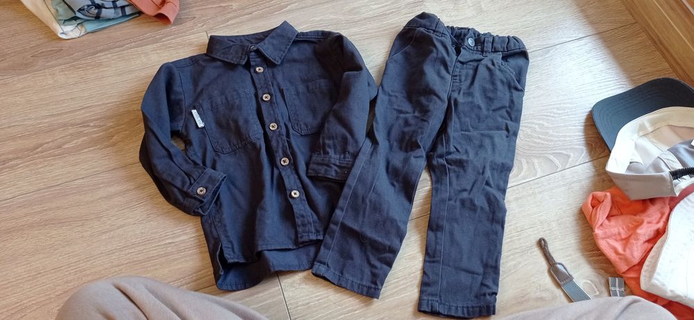 Komplet zestaw katana marynarka koszula jeans jeansowa spodnie Pepco s