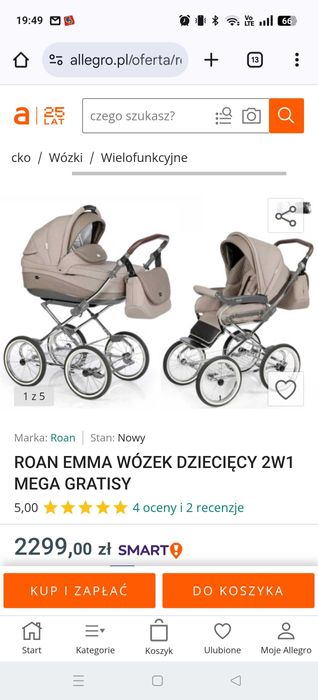 Wózek spacerowy roan emma 2 w 1