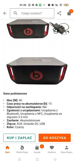 Apple Beats by Dr.Dre głośnik jak nowy