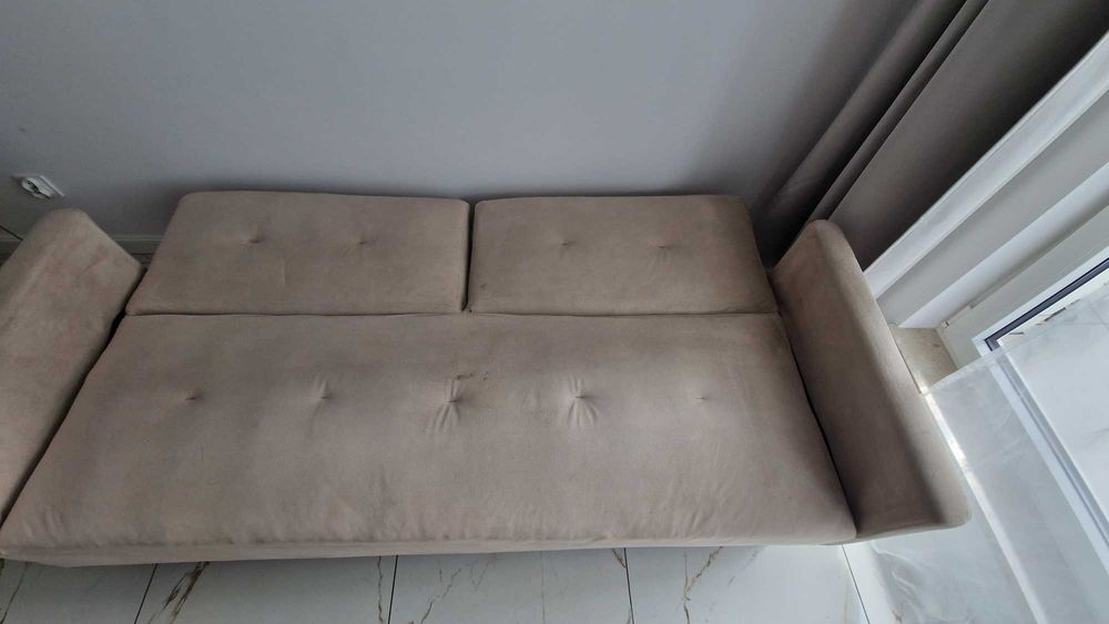Sofa rozkladana welurowa