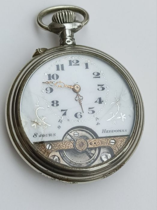 Relógio de bolso vintage Hebdomas 8 Jours